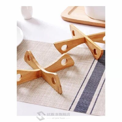 Tray Rack Detachable Wood Table Mat Kitchen Pot Heat Insulat