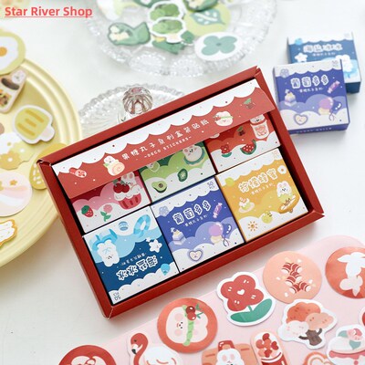 6 Box/Set Time Notes Series Decorative Stickers Cute animal