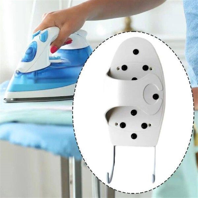 Ironing Board Holder with Hooks Easily Mount Place Saving - 实物图