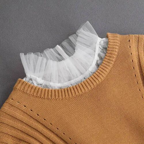 New Women White Lace Fake Collar Vintage Shirt Detachable Co