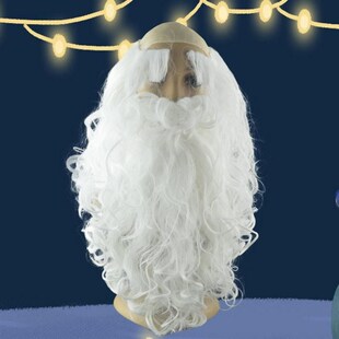 santa claus a white beard eyebrows bald wig anime cos wig