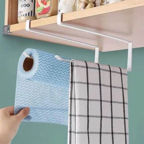 Paper Roll Holder Towel Rack Hanging Shelf Bathroom Storage