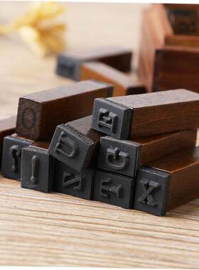 Yoofun 28pcs Alphabet Stamps Vintage Wooden Rubber Letter1