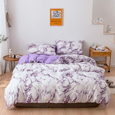 Bedding Marble Pattern Vegan Printed Quilt ver Sheet Three A