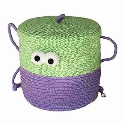 Cartoon Woven Storage Basket Organizer Of Round Toy With