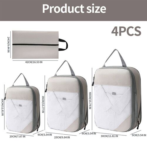 4 Pack Compression Packing Cubes Fr Rucksack Mesh-Kompress