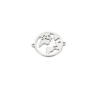 Mirror Stainless Steel Hollow World Map Decoration Accessory