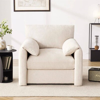 Large Chenille Armchair, 38.6 Wide for Modern Living and Bed