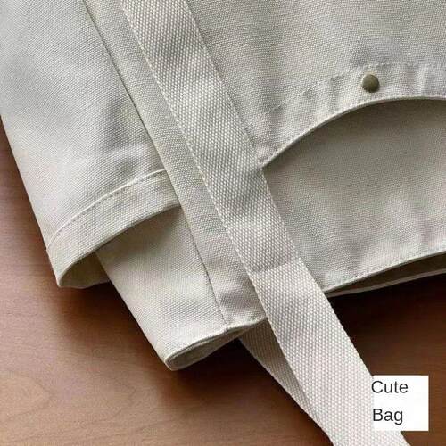Large Capacity Canvas Solid Letter Tote Bag Versatile Handba