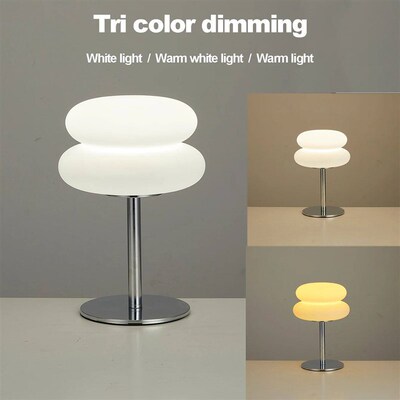 Bedroom bedside lamp creamy style table lamp USB plug tri co