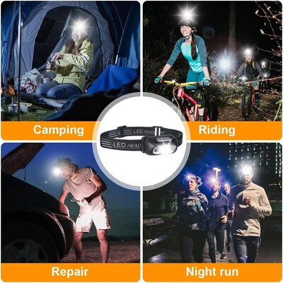 Mini Rechargeable Sensor Headlamp LED Headlight Torch Waterp