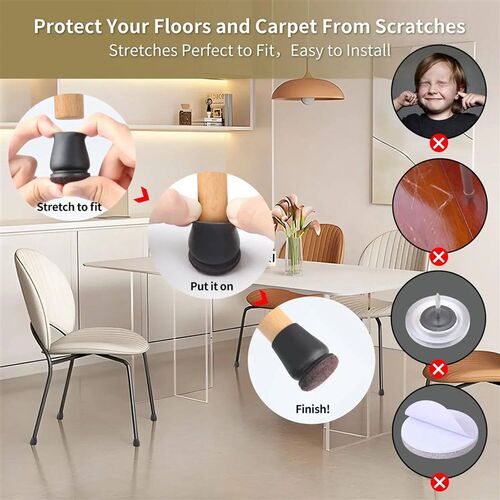 16PCS Chair Foot ver Rubber Feet Floor Protectors 15 Slant