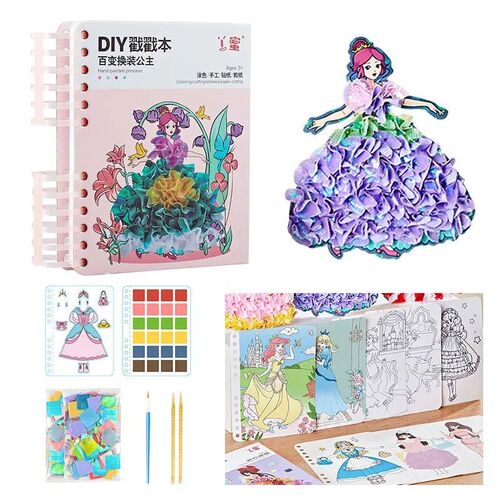 DIY Painting er Craft Toys Kid Art Girls Poking Princess Han