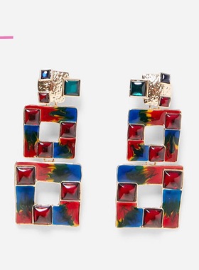 Christmas Bule Drop Earrings For Women Girls Crystal Jewelry