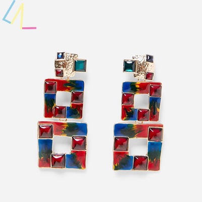 Christmas Bule Drop Earrings For Women Girls Crystal Jewelry