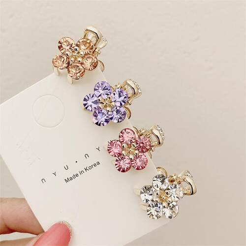 Crystal Flower Side Mini Temperament Top Clip Hair Accessory