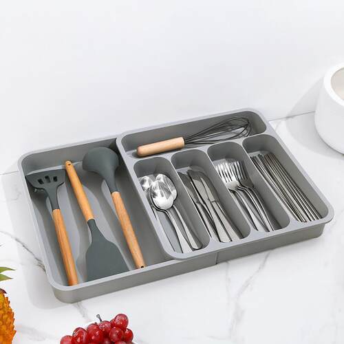 Cutlery Storage Tray Expandable Tableware Organizer Spoon Fo