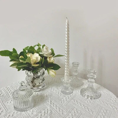 Nordic Glass Candle Holder Creative Candlestick Wedding Home