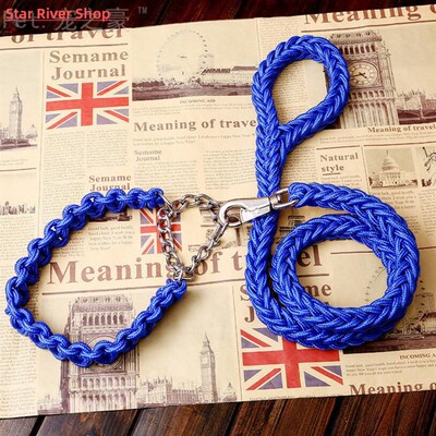 Double Strand Rope Large Dog Leashes Metal P Chain Buckle Na