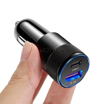 USB Car Charger Type C Fast Charging Phone Adapter For X