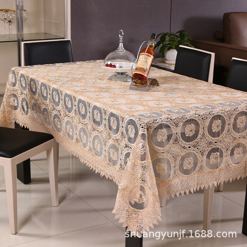 花卉镂空红餐桌布田园蕾丝纱台布大桌布茶几布多用防尘盖巾,居家布艺,茶席,淘宝优惠券,粉丝福利购,淘宝优惠卷