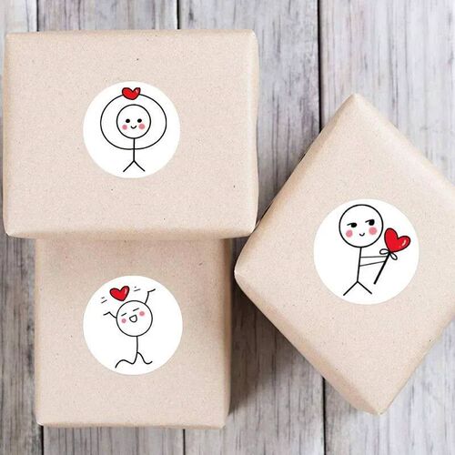 500PCs Cartoon Reward Sticker Roll Cute Love Labels Valentin
