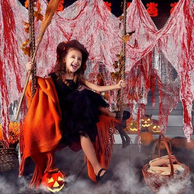 Halloween Bloody Gauze Decorations,Horror Bloody Cloth Banda