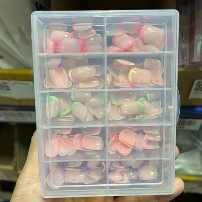 240/120Pcs Colorful French Short Square False Nails Full Cov