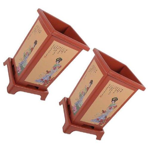 2 Sets Artificial Plants Outdoor Orchid Pot Planting Holder