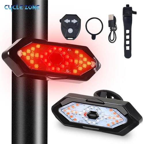 Bicycle Turn Signal Rear Light Remote Bike Lights USB Rechar