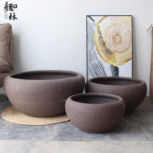 水养盆椭圆盆收口花盆睡莲鱼盆浅盆缸花钵大口盆矮花碗盆拼盘大盆