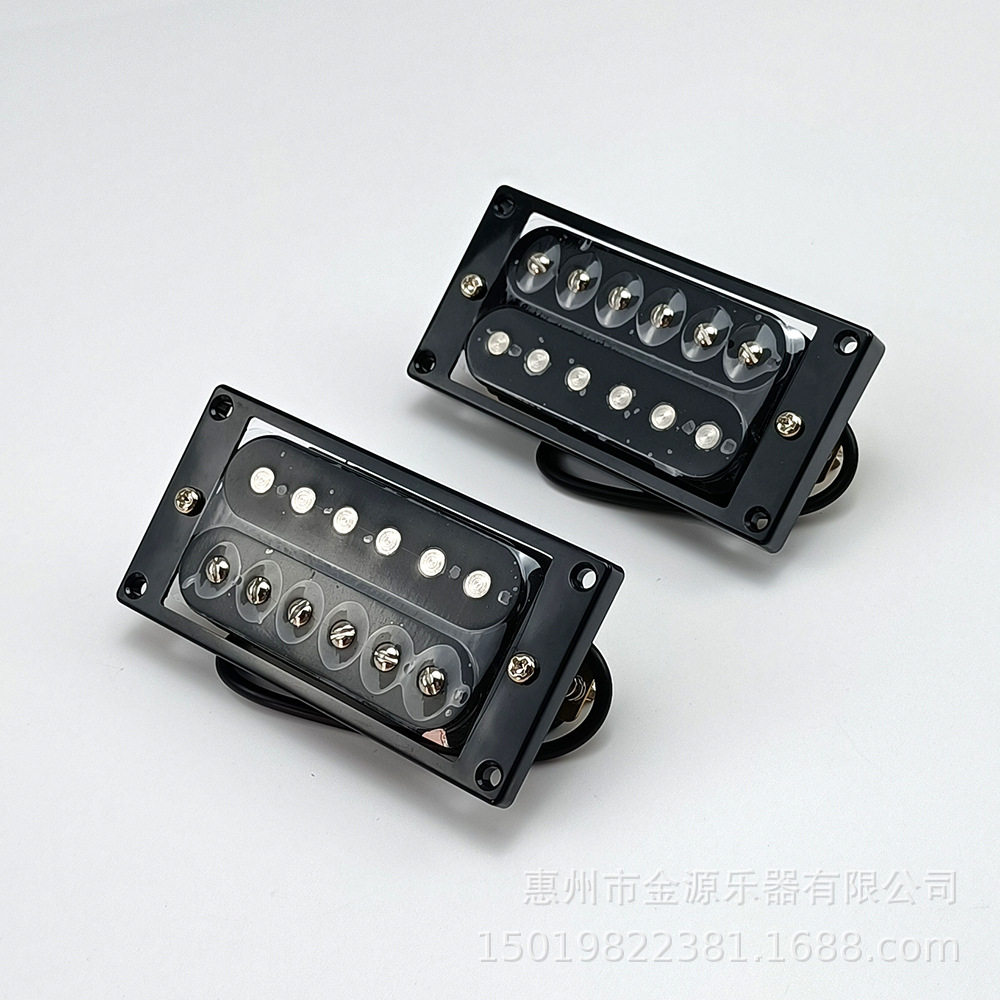 吉他拾音器 双线圈电吉他拾音器  黑黄拾音器 黑色外框图片