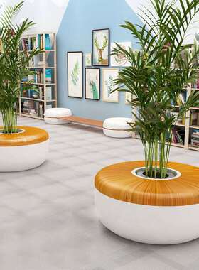 玻璃钢圆形树池座椅户外景观广场大型花盆公园街区花池花坛坐凳子