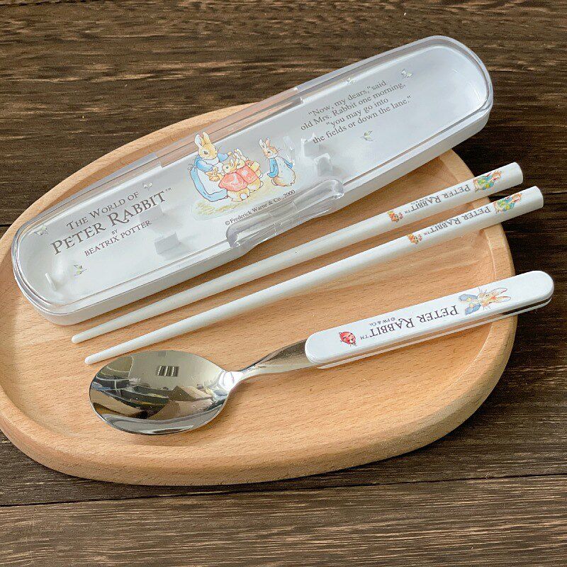 韩国便携餐具套装可爱卡通学生筷子勺子上班族单人装一人用餐具盒