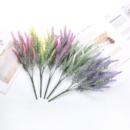 仿真薰衣草绿植仿真花栅栏装饰花紫色塑料餐桌花摆件隔断装饰假花