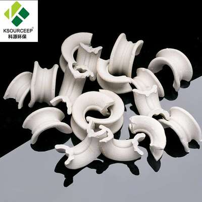 科源供应25mm陶瓷矩鞍环化工洗涤塔陶瓷散堆填料矩鞍环/马鞍环