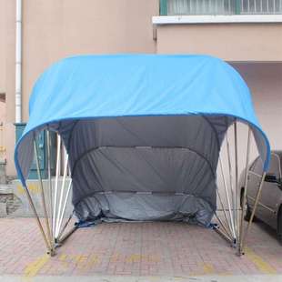 Semi automatic mobile folding simple garage with rain, sun