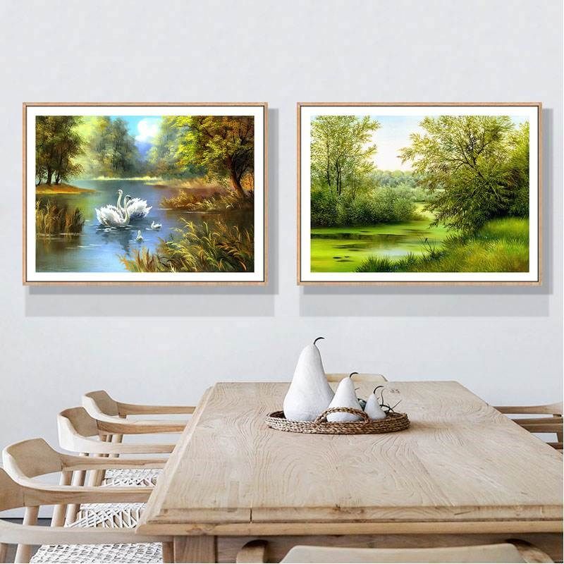 风景装饰画田园风格餐厅饭厅挂画客厅沙发背景墙壁卧室床头酒店画,家居饰品,现代装饰画,淘宝优惠券,粉丝福利购,淘宝优惠卷