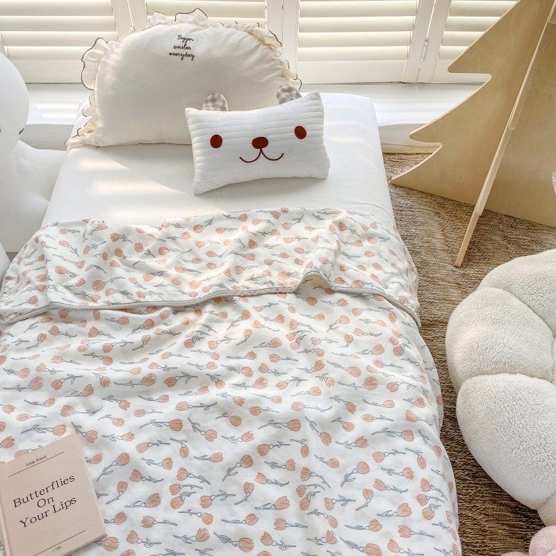 母婴级A类全棉双层纱多功能盖毯幼儿园午睡空调薄款小毯子可水洗,床上用品,休闲毯/毛毯/绒毯,淘宝优惠券,粉丝福利购,淘宝优惠卷