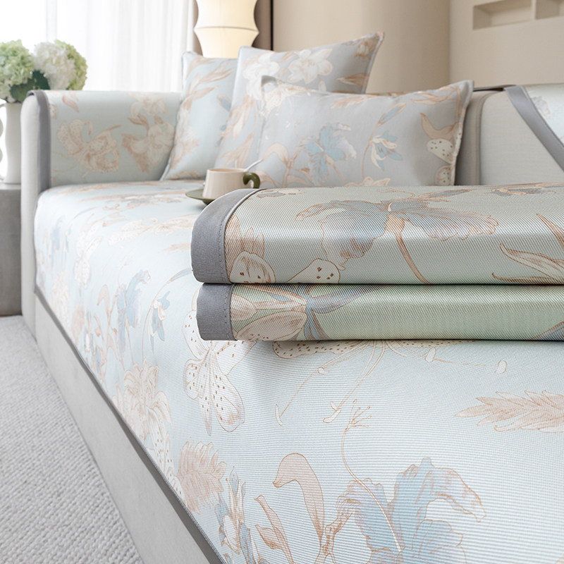 2024新款沙发垫夏季冰丝凉席坐垫子夏天款客厅防滑沙发套罩盖布巾