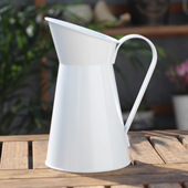 复古铁制摆设铁皮花桶园艺装 黑色奶壶款 饰干 白色麻绳 新款