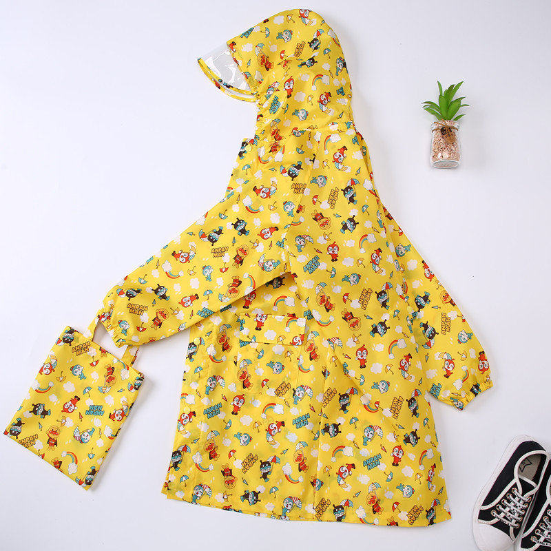 儿童雨衣带书包位透明帽檐拉链式男女宝宝学生小黄鸭雨衣