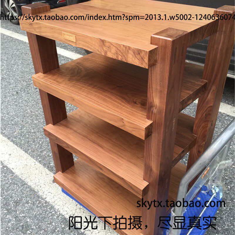爵士机架ZMD4至尊木板单四层音响机胡桃木实木功放加厚HIFI器材架