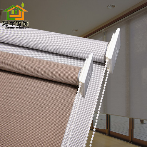 阳光面料防火阻燃防水卷帘遮光透景办公室工程升降拉帘免打孔卷帘