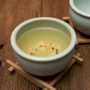 美到家 汝窑茶杯 陶瓷功夫茶杯茶具紫砂杯主人品茗杯个人鱼杯杯