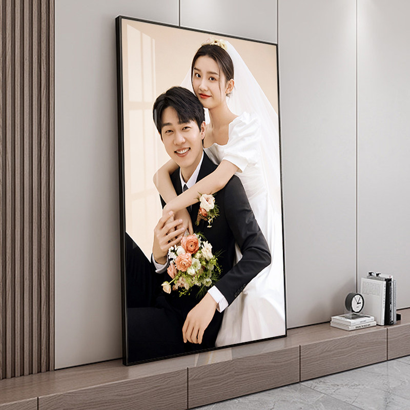 定制影楼婚纱照写真相框大尺寸全家福打印做成床头结婚照放大挂墙