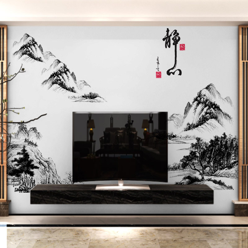 丝网印花模具硅藻泥电视背景墙图案定制客厅玄关荷花鱼墙艺施工具