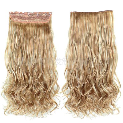 One piece chemical fiber hair wig piece curls mixed color gr