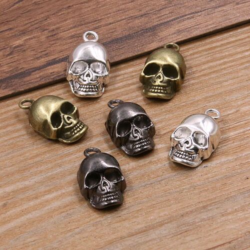 10Pcs 11*20mm 3 Color Skull Ghost Head Charms Halloween Pend