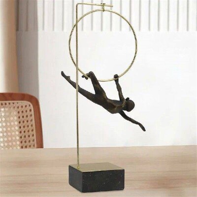 Pole Vaulter/Gymnasts Statue Abstract Artwork Desk